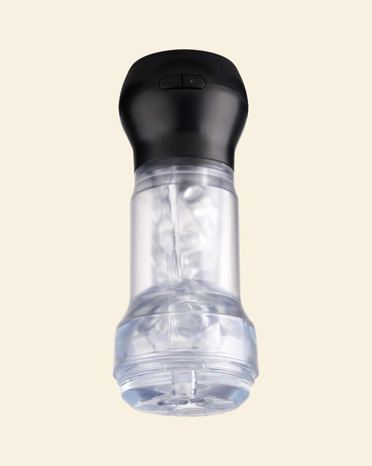 Black and clear suction and stroking masturbator