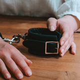 Wild Hide Suede Pleasure Cuffs - High Tide