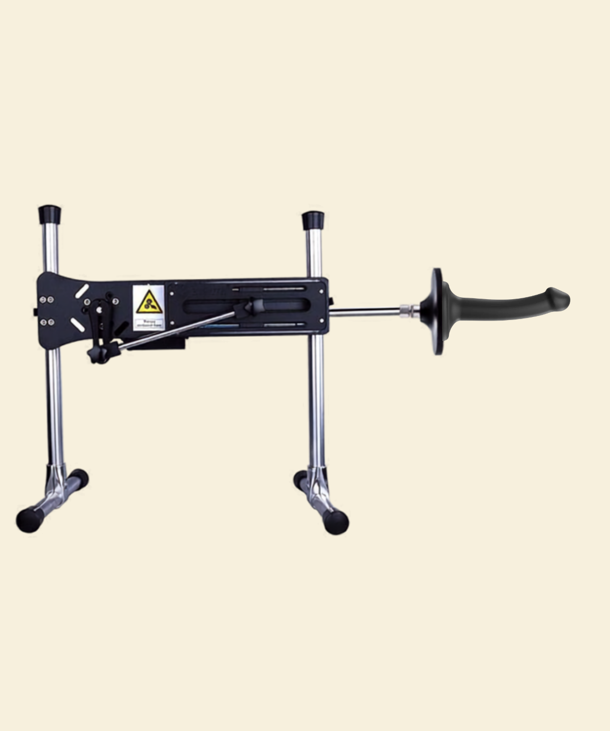 A hismith sex machine with a suction dildo attachment and a dildo