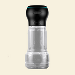 Black and clear suction and stroking masturbator