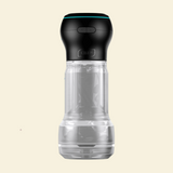 Black and clear suction and stroking masturbator