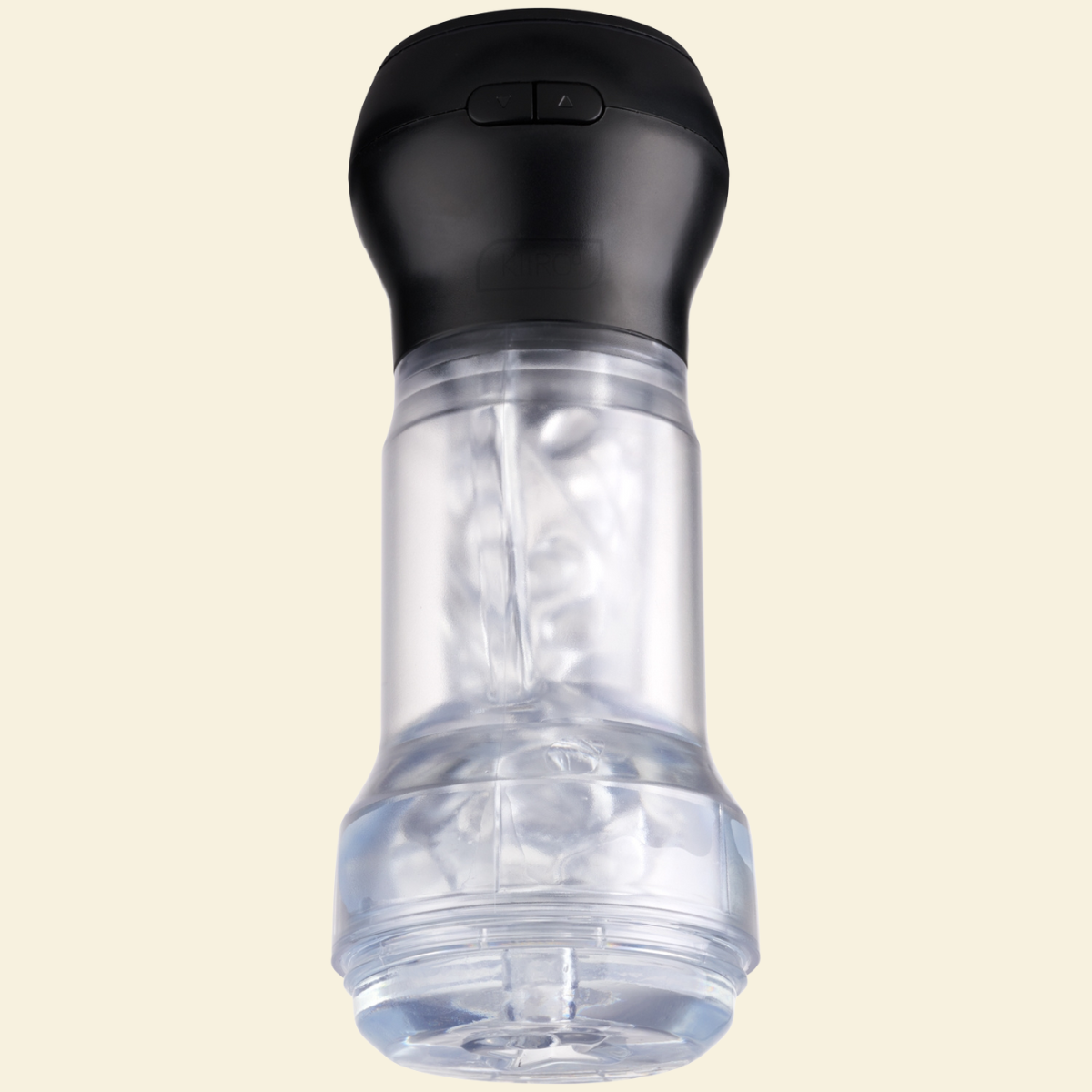 Black and clear suction and stroking masturbator