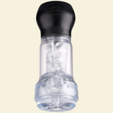 Black and clear suction and stroking masturbator
