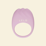 Lelo Soft Pink Lifeguard c-ring on beige background