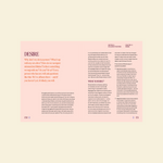 Book page with text on a pink background