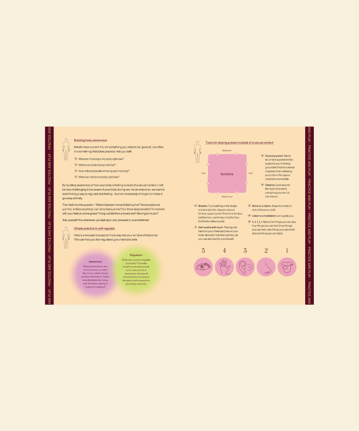 Educational chart with text and icons on a beige background