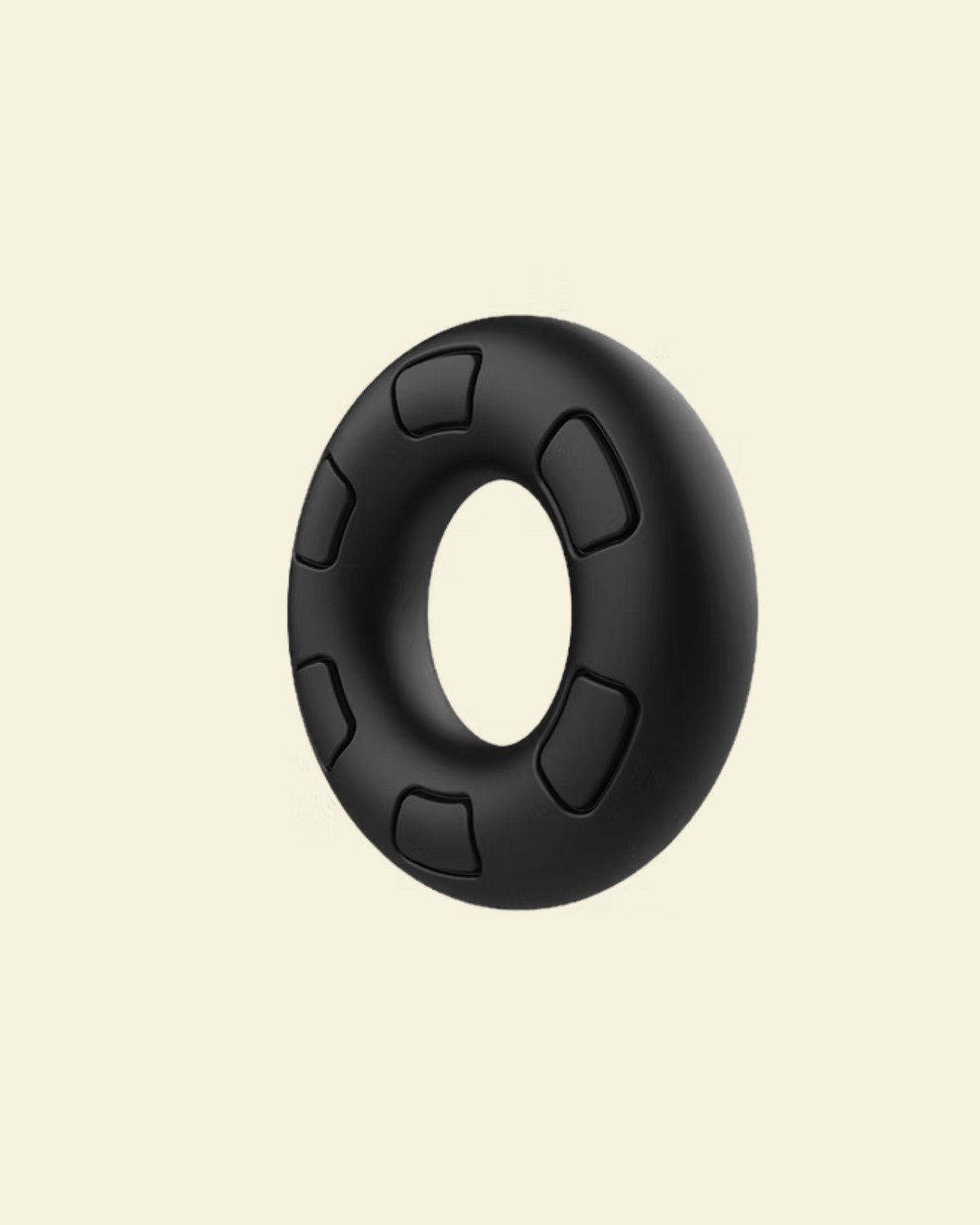 Thick black cock ring with a subtle pattern
