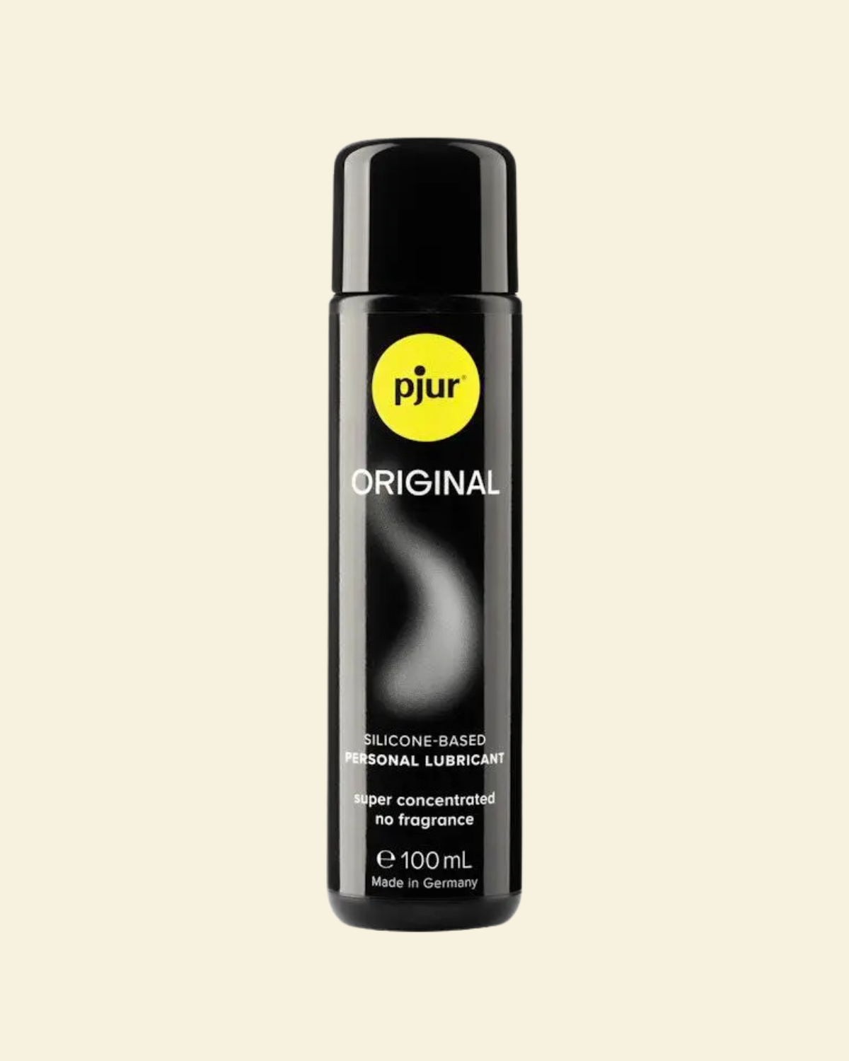 Bottle of pjur Original lubricant on a beige background