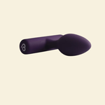 Purple Vibrating Silicone Butt Plug 