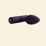 Purple Vibrating Silicone Butt Plug 