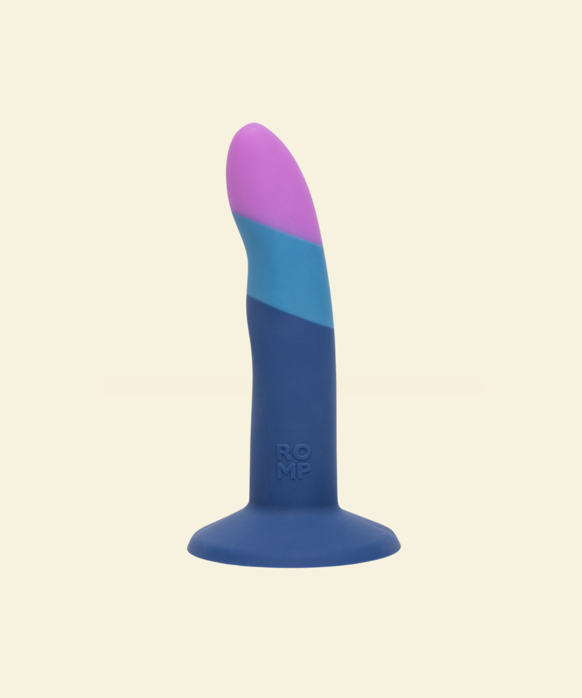 Blue and purple silicone dildo