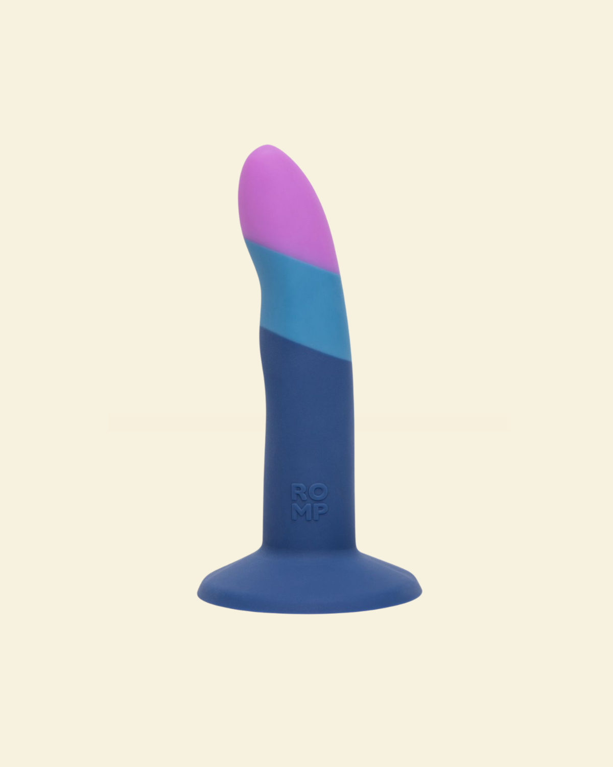 Blue and purple silicone dildo
