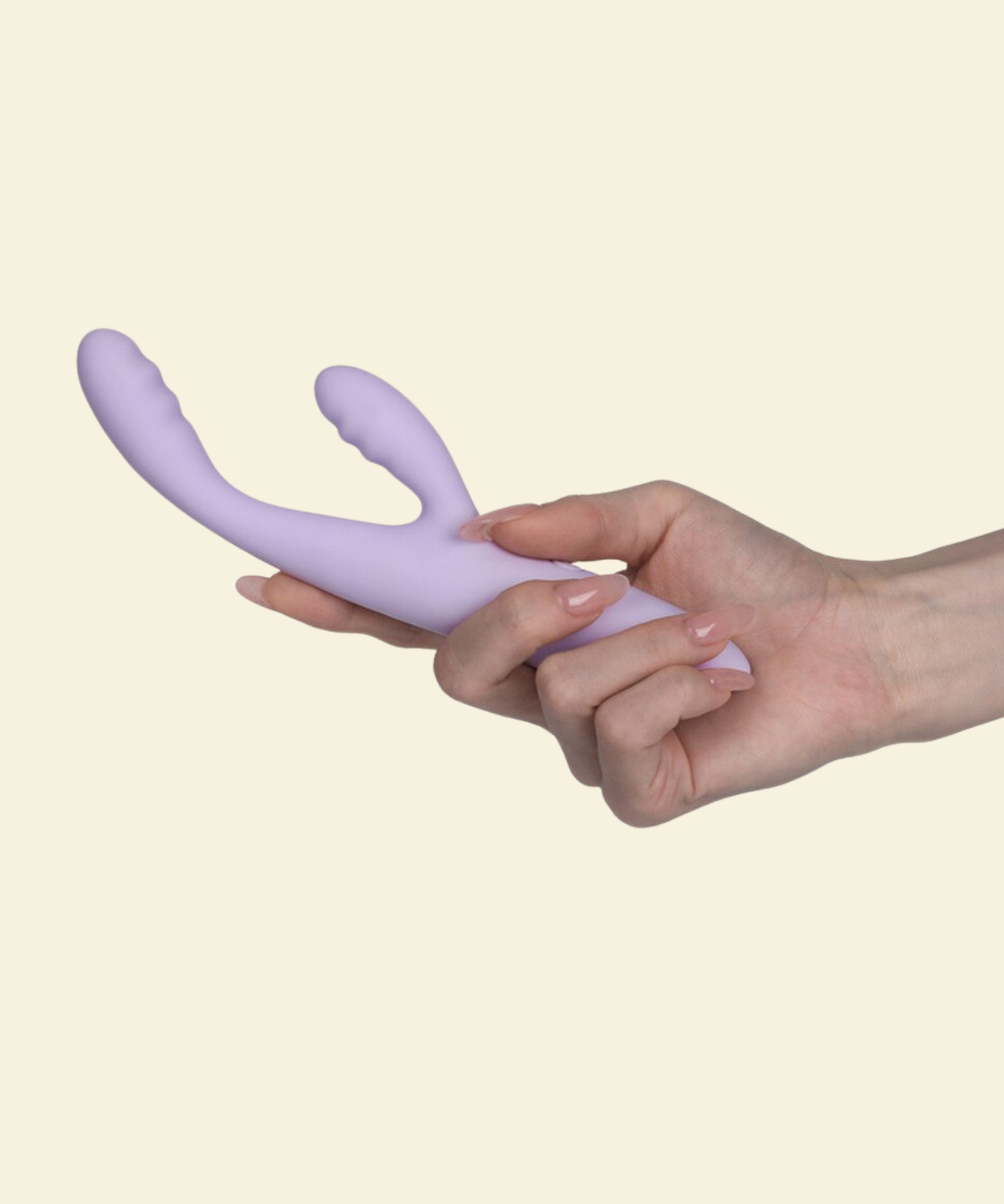 hand holding lilac Cici2+ rabbit vibrator