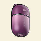 Purple licking and sucking stimulator with cat like features 