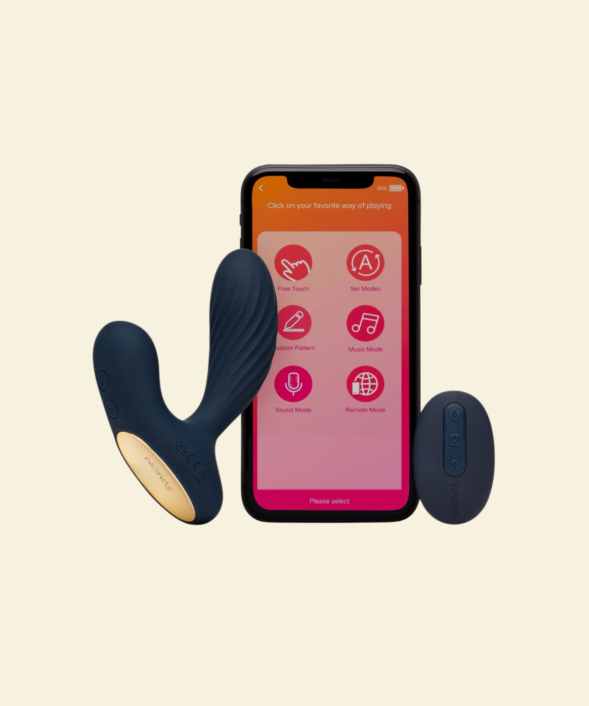 Prostate massager app and remote control