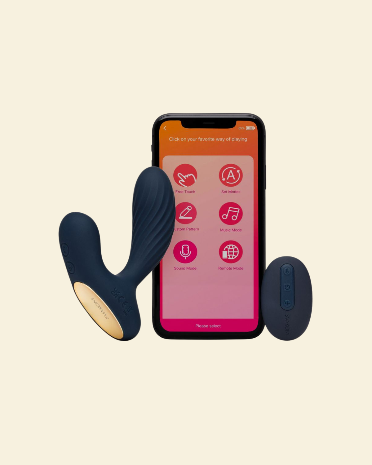 Prostate massager app and remote control