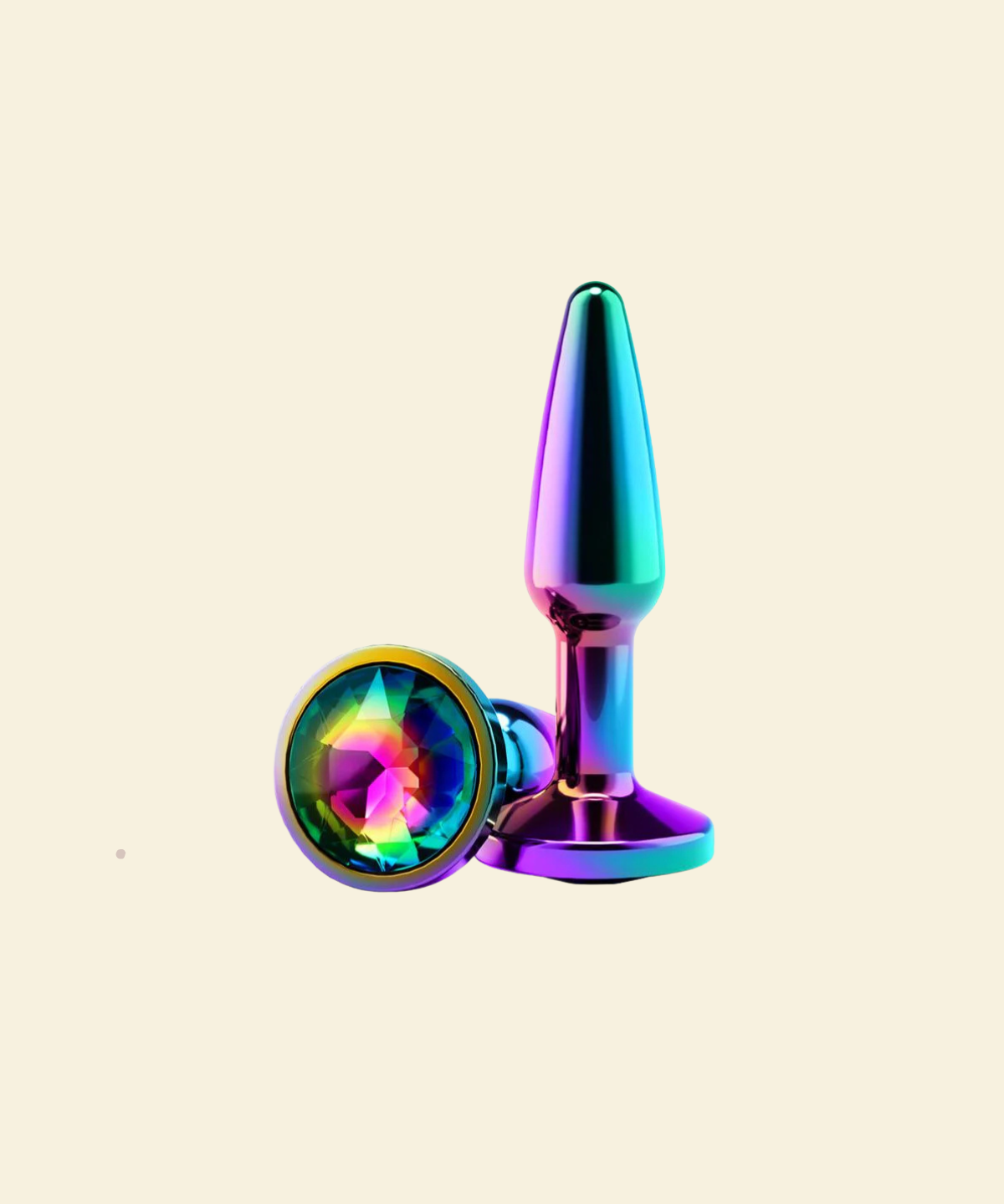 Multicolour tapered metal butt plug