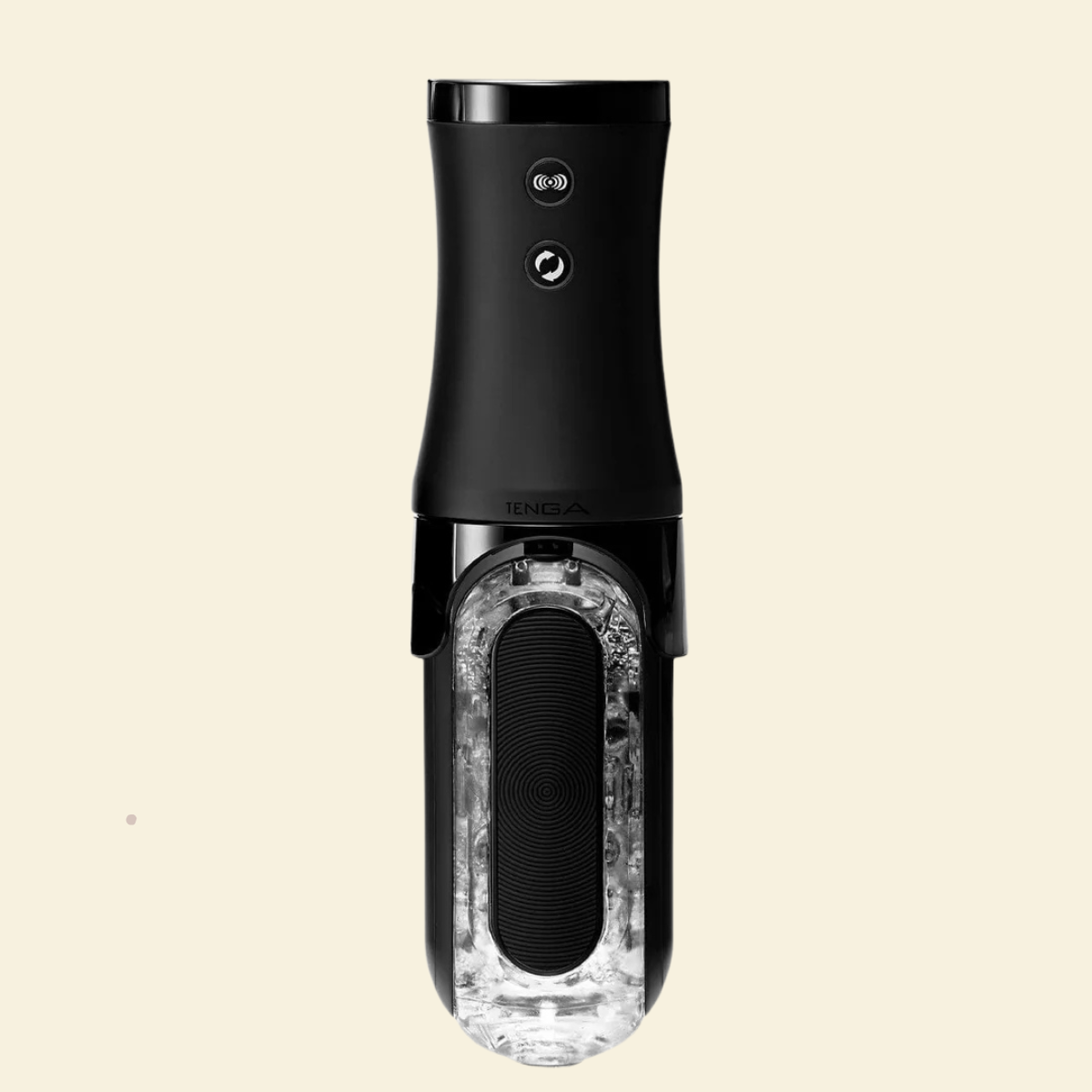 Black and clear Tenga FLip 0 vibrating stroker 
