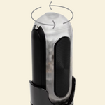 Black and clear vibrating and rotating stroker