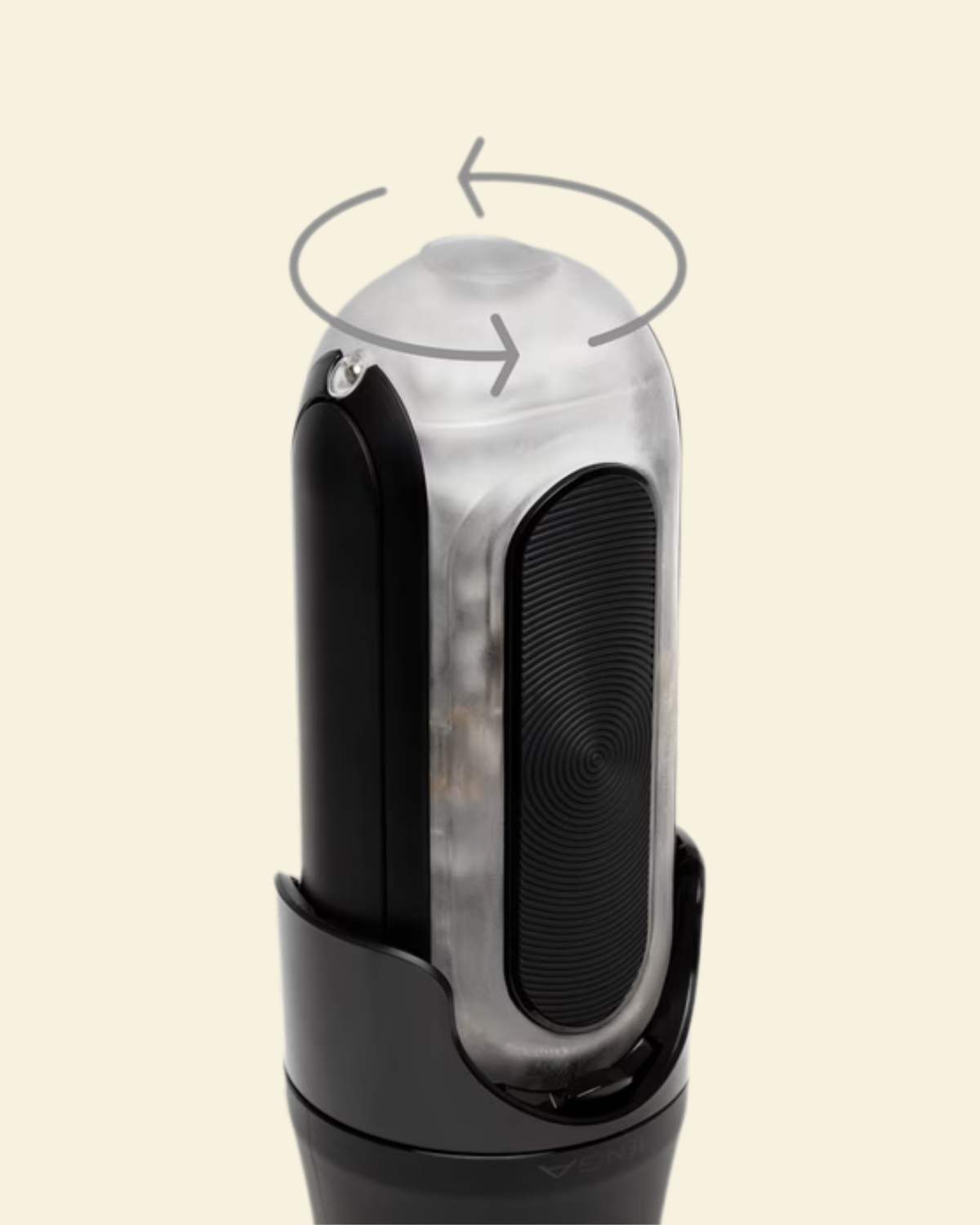 Black and clear vibrating and rotating stroker