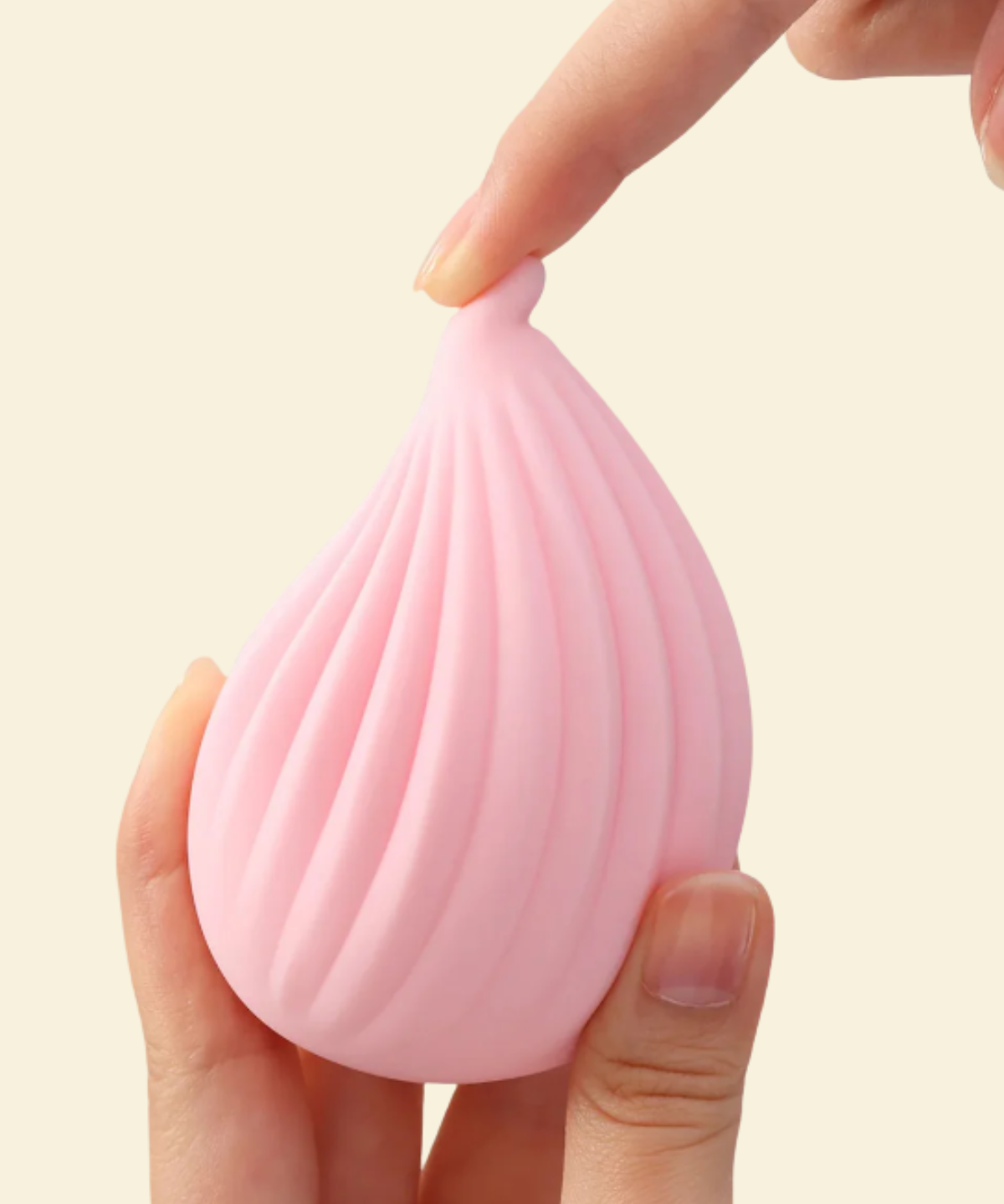 Pink shell like soft touch palm vibrator