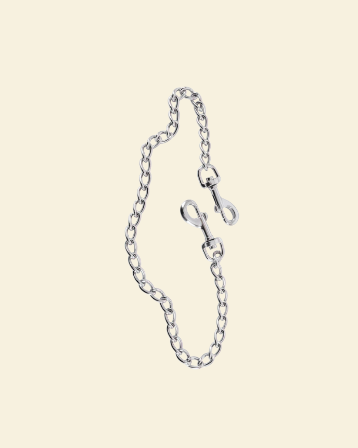 a stainless steel chain with snaphooks at each end. 