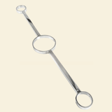 Stainless Steel neck to wrist spreader bar on a beige background