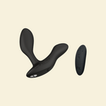 Black vibrating butt plug with remote