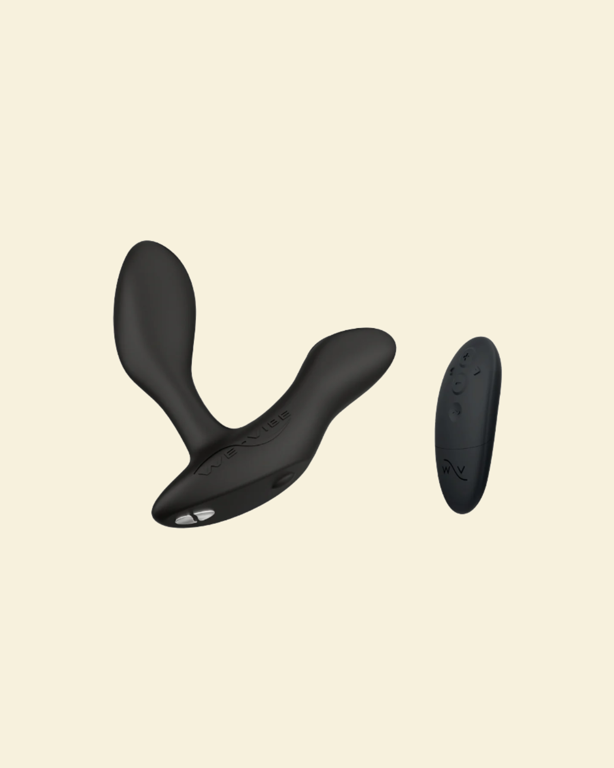 Black vibrating butt plug with remote